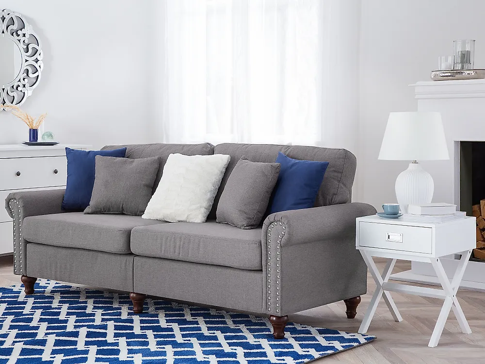 Sofa 3-Sitzer OTRA Stoff Hellgrau_1179185