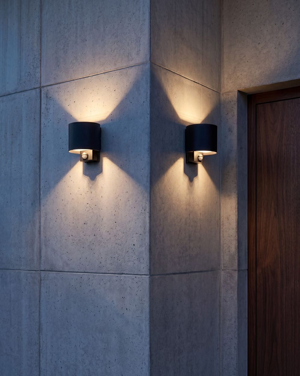 Set di 2 luci da parete da giardino a LED MORAY con sensore di movimento Nero
