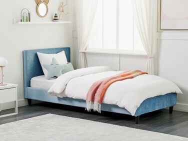 Velvet EU Single Size Bed Frame Cover Light Blue for Bed FITOU 