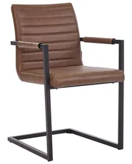 Lot de 2 chaises de conférence BUFORD Cuir PU Marron_938022