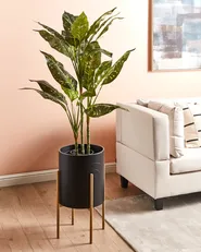 Donica na nóżkach SEROTINA 32 cm Metal Czarny_923639