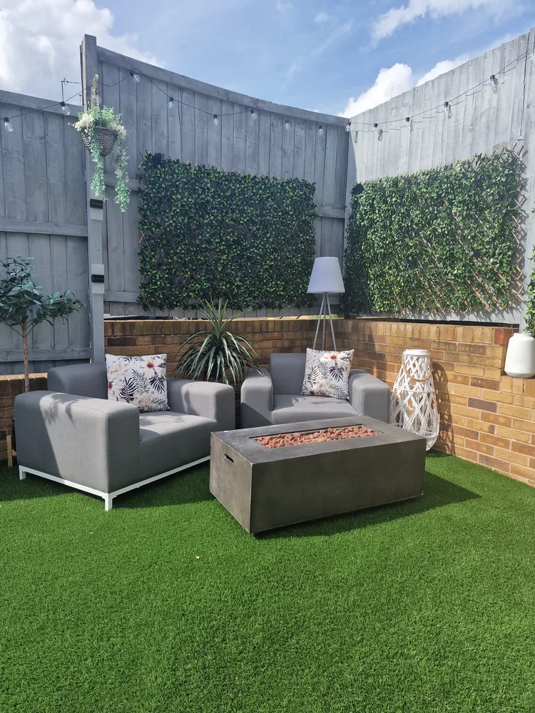 Set of 2 Garden Armchairs ROVIGO Fabric Grey_867155
