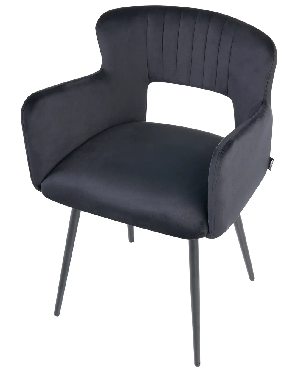 Set di 2 sedie da pranzo SANILAC Velluto Nero_1072351