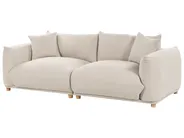 Living Room Set 5 Seater LUVOS Fabric Light Beige_972191
