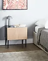 Bedside Table BLYTHE Natural Ash Wood Black