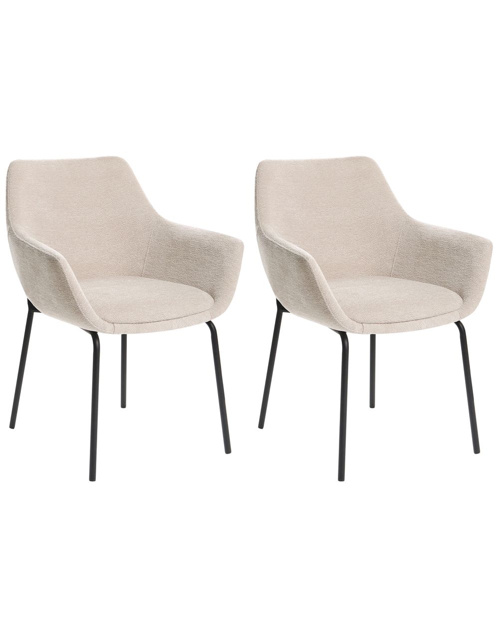 Set di 2 sedie da pranzo BOWDON Ciniglia Beige chiaro