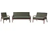 Living Room Set 6 Seater ESRUM Fabric Dark Brown/ Green