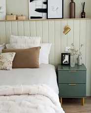 2 Drawer Bedside Table WALPOLE Green_982641