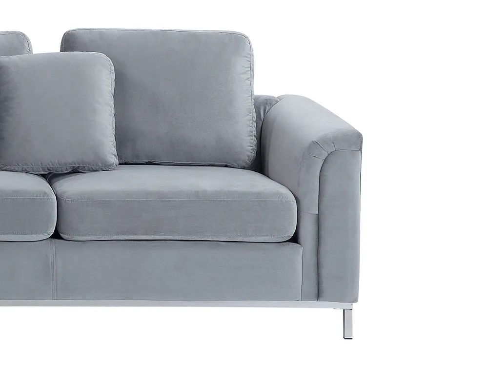 Corner Sofa 4 Seater OSLO Velvet Grey Right Hand_747187