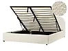 Ottoman Bed QUILLIEN Boucle Light Beige 140 x 200 cm (EU Double)