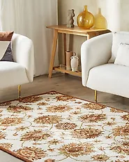 Rug EZINE Beige 140 x 200 cm Wool_1178322