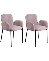 Conjunto de 2 sillas de comedor ALBEE Tela Rosa