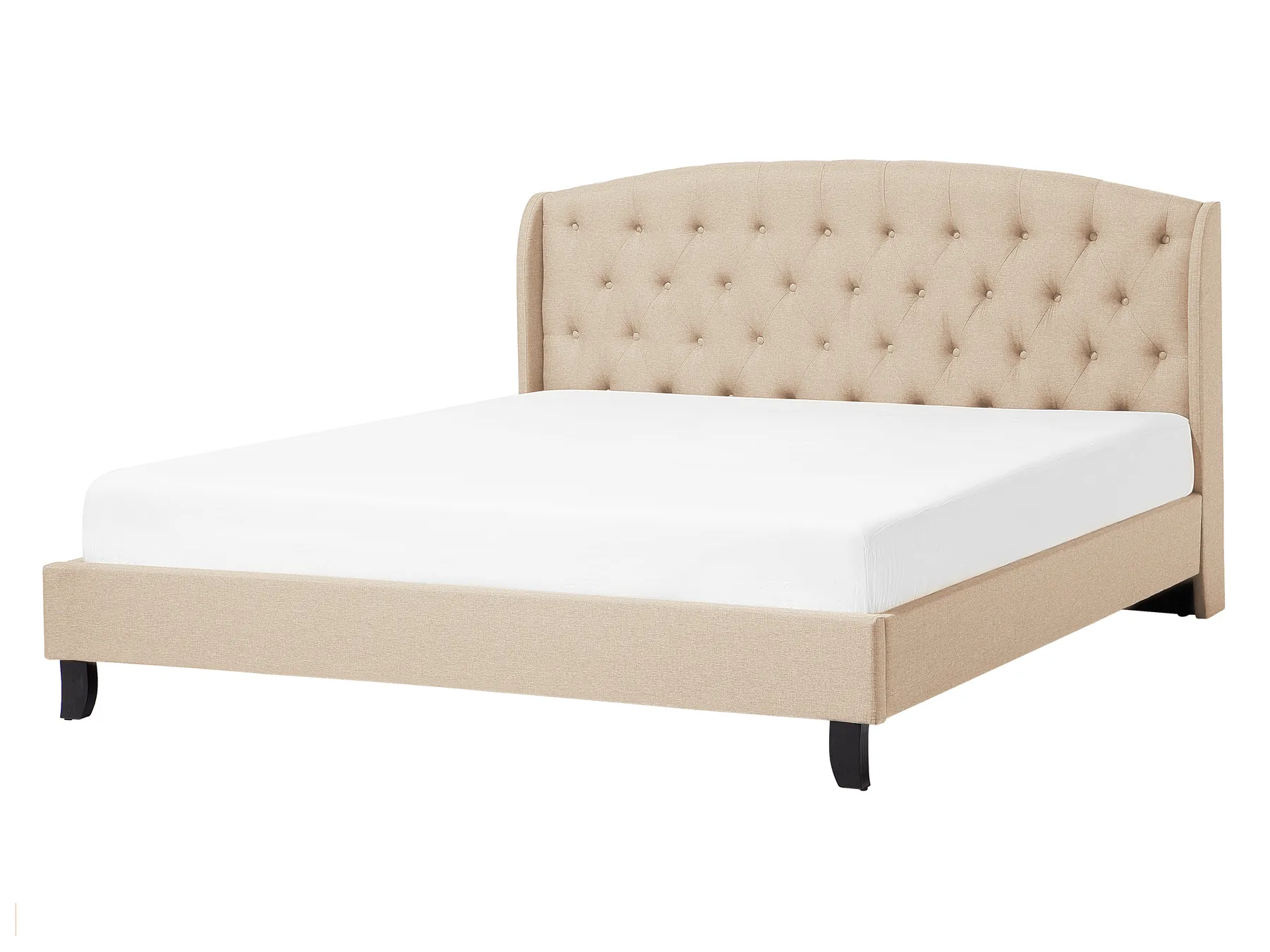 Bett mit Lattenrost Stoff BORDEAUX 140 x 200 cm Beige_712153