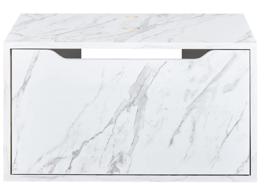 Wall Mounted Vanity Unit PETROLINA 60 cm White Marble_978108