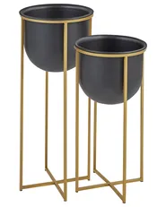 Zestaw 2 donic na nóżkach THUJA 21 cm Metal Czarny_933699