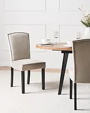Lot de 2 chaises de salle à manger PISECO Velours Gris_1172163