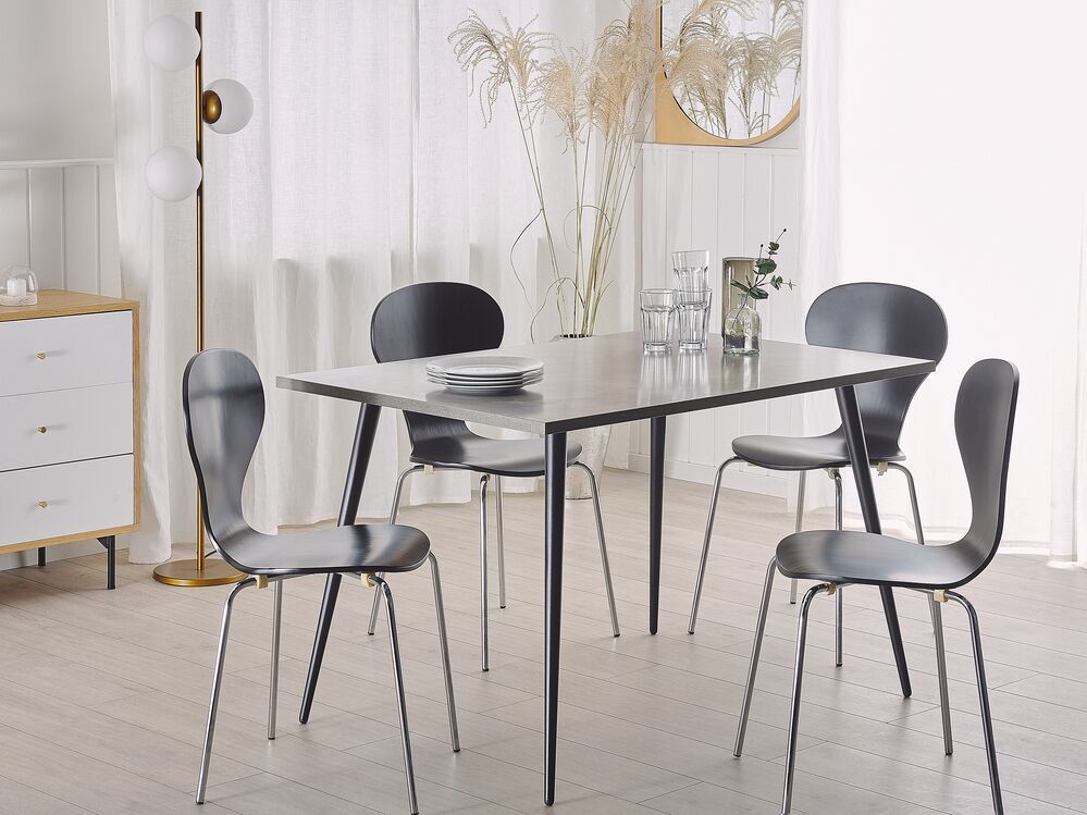 Dining Table SANTIAGO Grey Concrete Effect 120 cm 80 cm