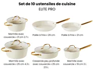 Ensemble de 10 pièces d'ustensiles de cuisine ELITE PRO Blanc cassé_992893
