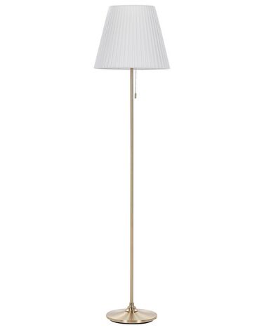 Lampada da pavimento in metallo ottone e bianco 148 cm TORYSA