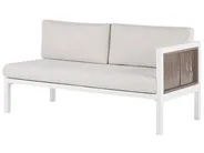 Garden Corner Sofa with Table 4 Seater BORELLO Metal Beige Left Hand_803157