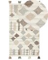 Alfombra kilim de lana beige/gris/marrón 80 x 150 cm KAGHTSRASHEN_859838