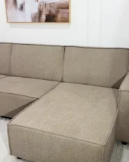 Corner Sofa Bed 3 Seater ROMEDAL II Fabric Beige Left Hand_1047150
