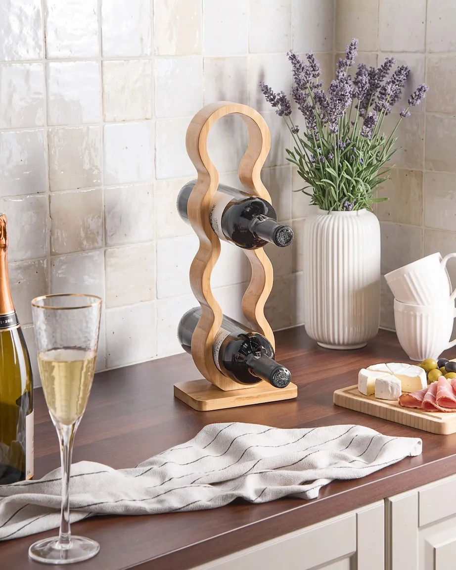 Wine Rack CERISE Bamboo Light Brown_1074323