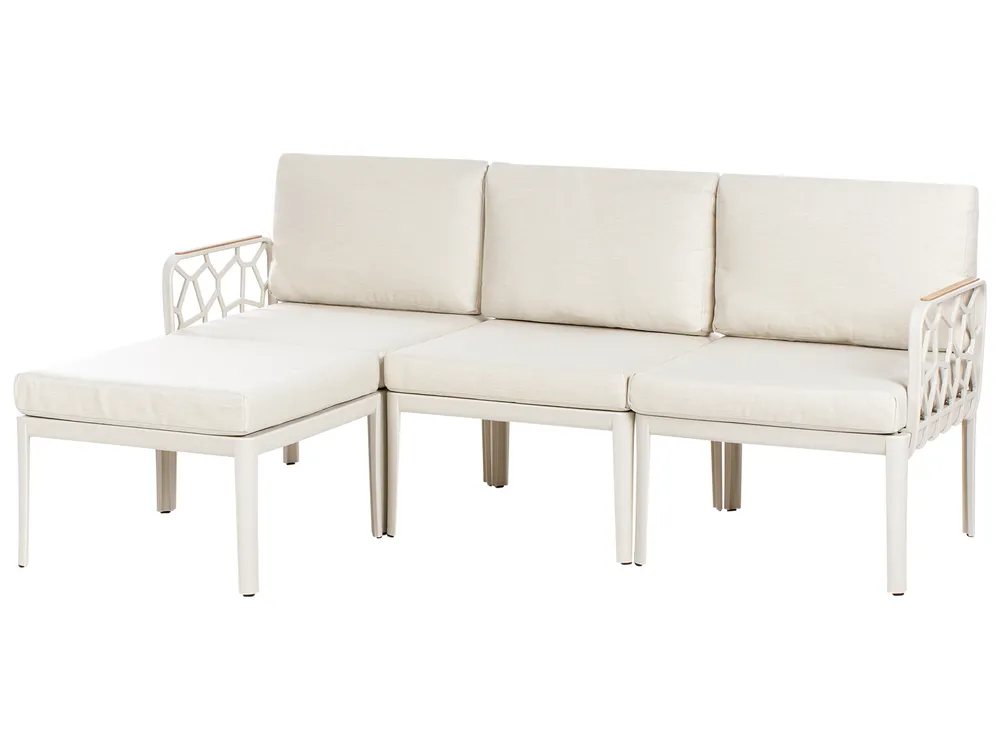 Garden Sofa Set 4 Seater ERICHE Light Beige_978002