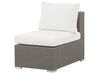 Lounge Set Rattan taupe 8-Sitzer modular Auflagen cremeweiss MAESTRO II_765223