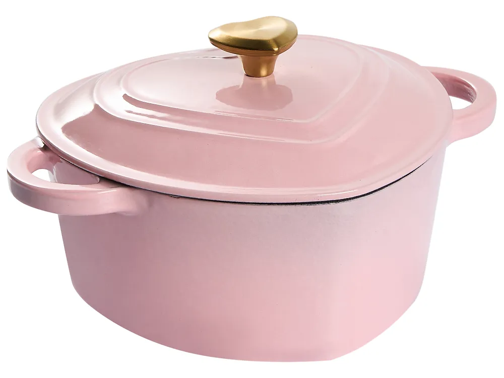 cast iron pot, LEVORRA, pink with gold knob DEF