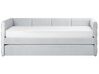 Sametová rozkládací postel 90 x 200 cm světle šedá CHAVONNE_870809