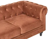 Living Room Set 4 Seater CHESTERFIELD Velvet Golden Brown_1036602