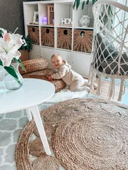 Rug AHLAT Beige ø 120 cm Jute_828053