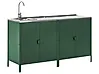 2 Piece Outdoor Kitchen Set with Sink VILAMA Green Metal