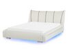 Bílá kožená LED postel 140 x 200 cm NANTES_748538