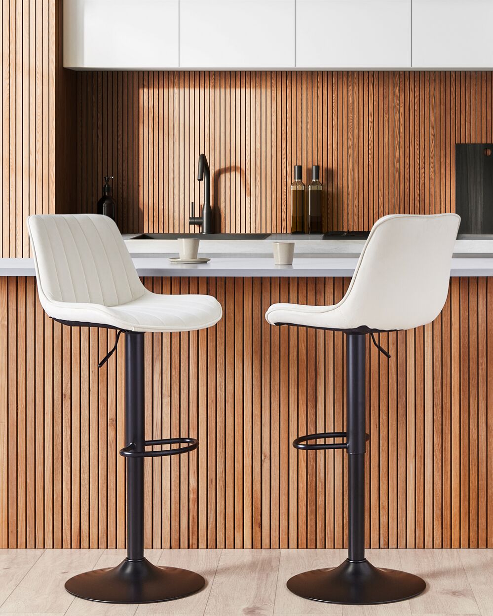 Beige velvet bar stools outlet