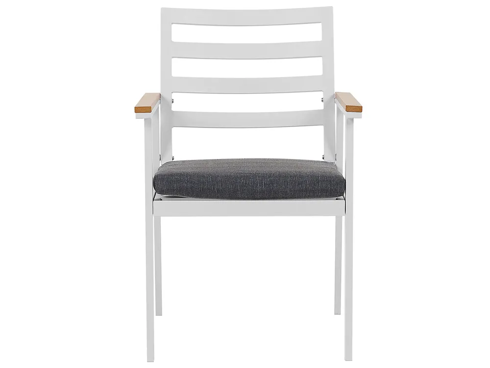 Garden Dining Set 4 Seater CAVOLI with Cushions Metal Grey_777404