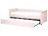 Trundle Bed Velvet LIBOURNE 90 x 200 cm (EU Single) Pastel Pink