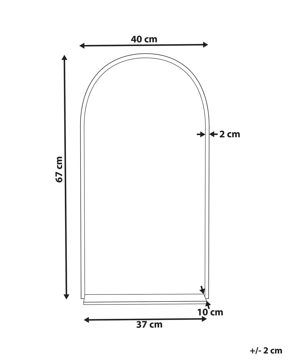 Lustro ścienne z półką DOMME 40 cm 67 cm Metal Czarny_837877