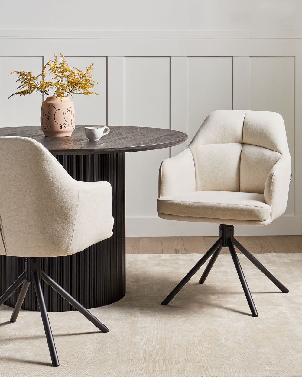 Set de 2 scaune dining Pivotant MIRA Bej