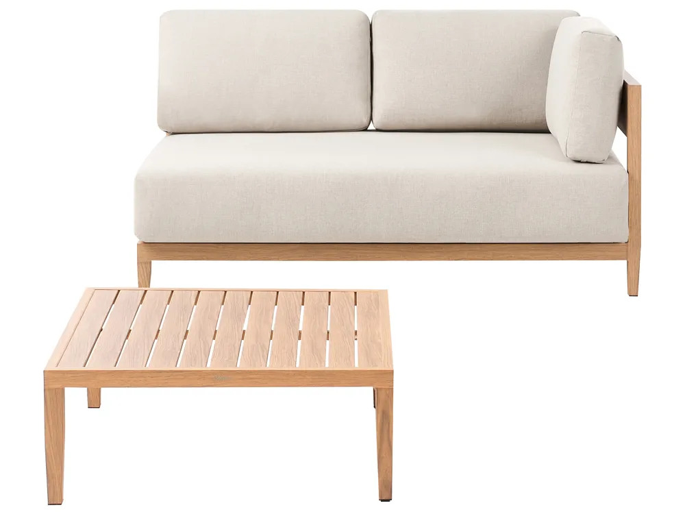 Sofa ogrodowa ze stolikiem dla 2 osób SAMPIERI Metal Jasnobrązowy