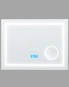 Specchio da parete LED argento con Bluetooth 60 x 80 cm THAIX_932208