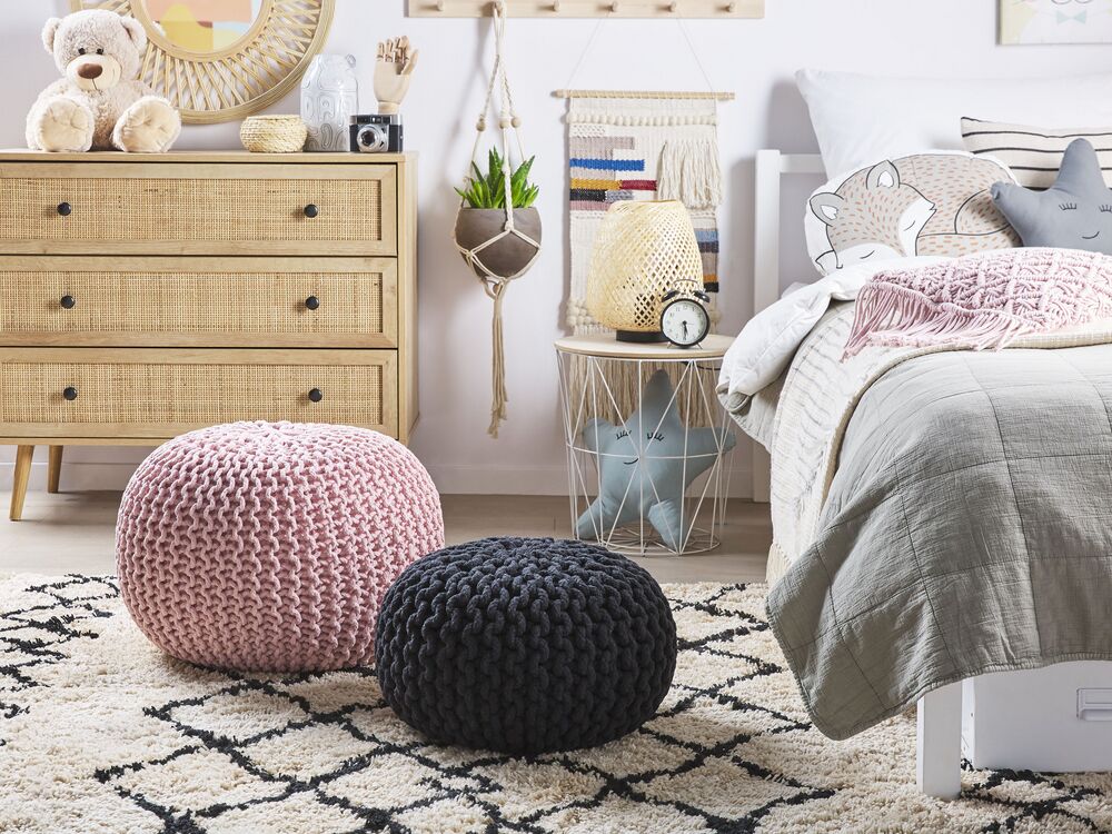 Pouf CONRAD Coton Rose