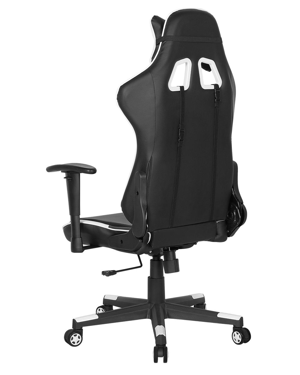 Faux Leather Reclining Office Chair Black with White GAMER Beliani