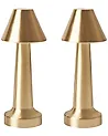 Set of 2 Wireless LED Table Lamp JOANES with Dimmer Metal Gold
