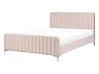 Bed Velvet LUNAN 140 x 200 cm (EU Double) Pastel Pink