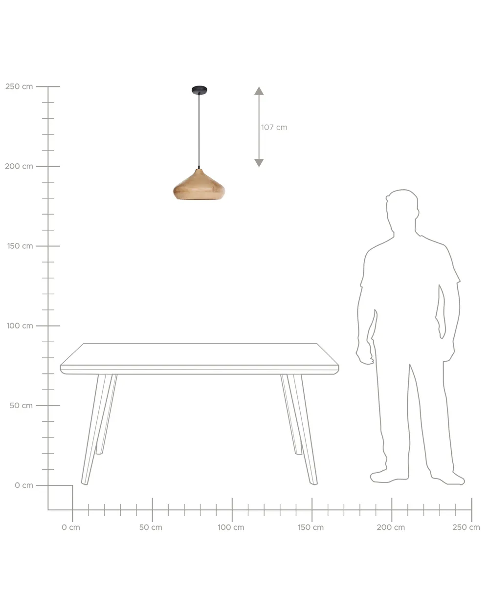 Pendant Lamp RAWI Mango Wood Light Brown_986373