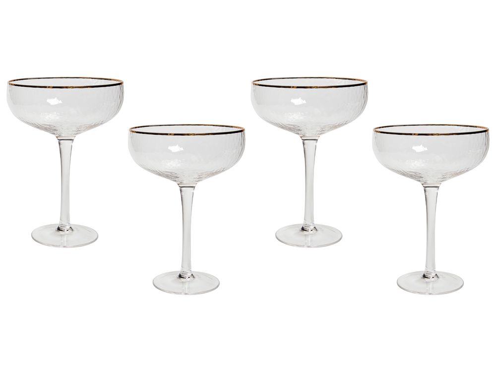 Set of 4 Champagne Saucers TOPAZ 450 ml Transparent