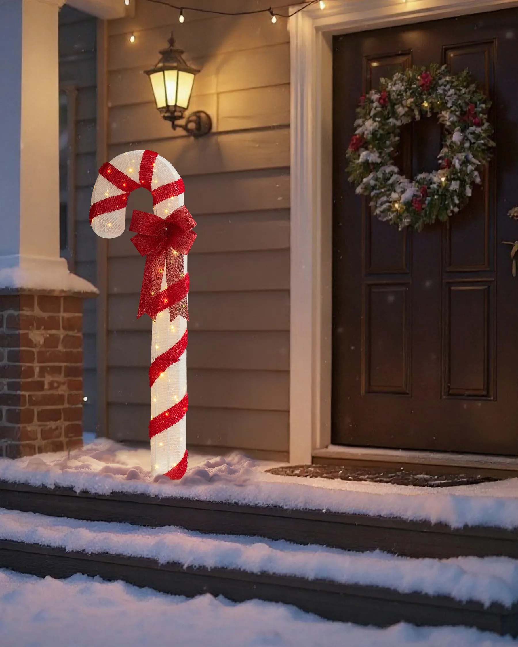 Outdoor Decoration LED ALARNI 150 cm Candy Cane Red_1015247