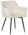 Conjunto de 2 sillas de comedor de terciopelo beige crema/negro JASMIN_868898